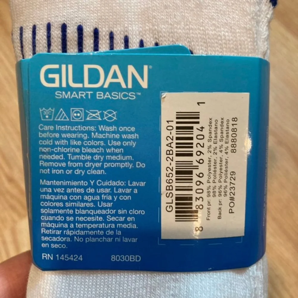 NWT‎ Gildan Sports Socks Pack black blue white